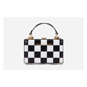 Brandon Blackwood Slim Trunk in Black and White Checkerboard Print